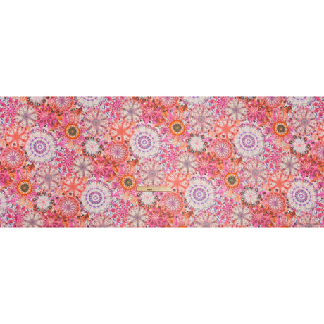 Polyester Chiffon - Pink, Red and Purple Kaleidoscope Tie Dye - Made in Italy