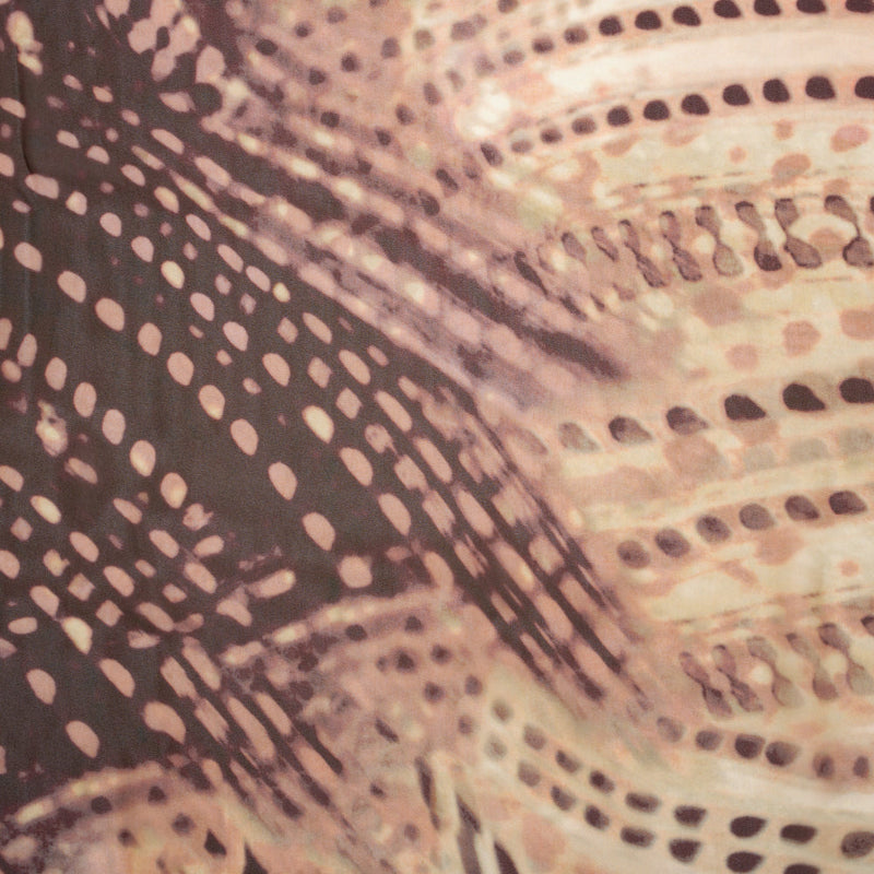 Rayon Chiffon Panel - Garnet Red and Beige Spotted Abstract - Made in Italy