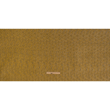 Polyester Chiffon with Gold Metallic Dots - Golden Olive and Black Little Dots - Made in Italy