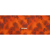 Satin-Faced Rayon Twill - Orange and Black Hazy Florals - Made in Italy
