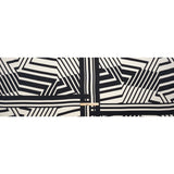Satin-Faced Polyester Twill - Black and Ivory Geometric Stripes - Made in Italy