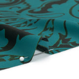 Polyester Charmeuse - Dark Green and Teal Paisley - Made in Italy