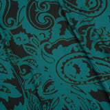 Polyester Charmeuse - Dark Green and Teal Paisley - Made in Italy