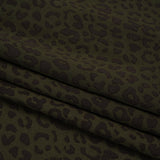 Rayon Shirting - Dark Olive and Black Leopard Spots - Made in Italy