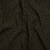 Rayon Shirting - Dark Olive and Black Leopard Spots - Made in Italy