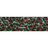 Polyester Charmeuse - Hunter Green, Brown and Plum Purple Brushstrokes - Made in Italy