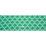 Rayon Batiste - Green and Teal Retro Palmette Floral - Made in Italy