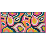 Rayon Shirting Panel - Yellow, Pink, and Marine Blue Simple Paisleys - Made in Italy