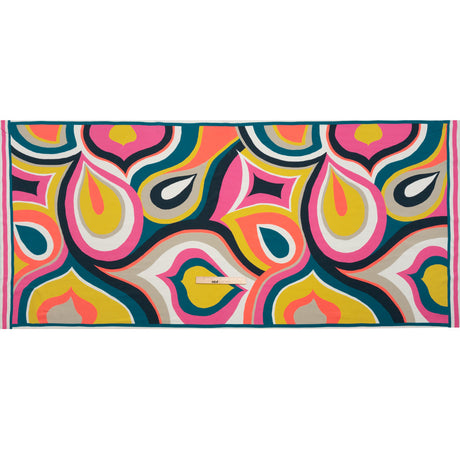 Rayon Shirting Panel - Yellow, Pink, and Marine Blue Simple Paisleys - Made in Italy