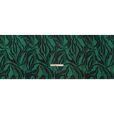 Geometric Crinkled Polyester Jacquard - Green and Black Animal Stripes - Made in Italy