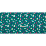 Crinkled Polyester Charmeuse - Teal, Blue and Magenta Floral - Made in Italy