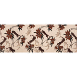 Polyester Satin-Faced Seersucker - Beige and Russet Leopards and Flowers - Made in Italy