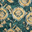 Medium Weight LInen Woven - Dark Green and Golden Beige Tie Dye - Made in Italy