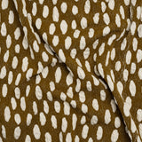 Stretch Knit Jacquard by Mara Hoffman - Brown and White Organic Polka Dots - Designer Deadstock