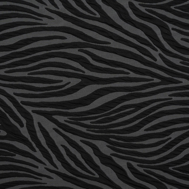 Stretch Knit Jacquard by Mara Hoffman - Gray and Black Tiger Stripes - Designer Deadstock