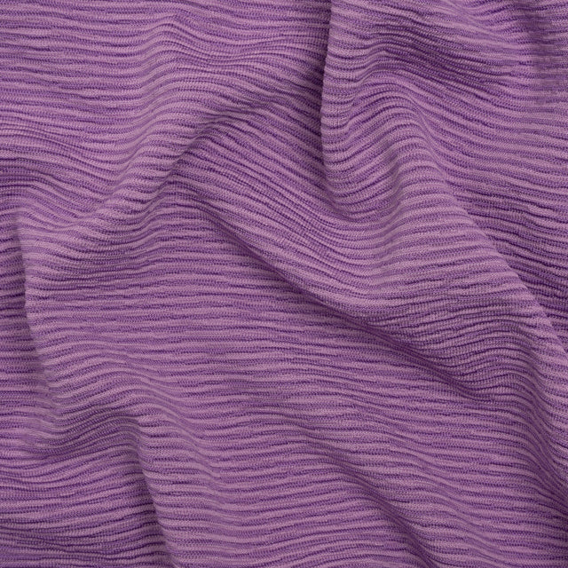 Stretch Knit Jacquard by Mara Hoffman - Lavender and Lilac Ribbed Candy Stripes - Designer Deadstock