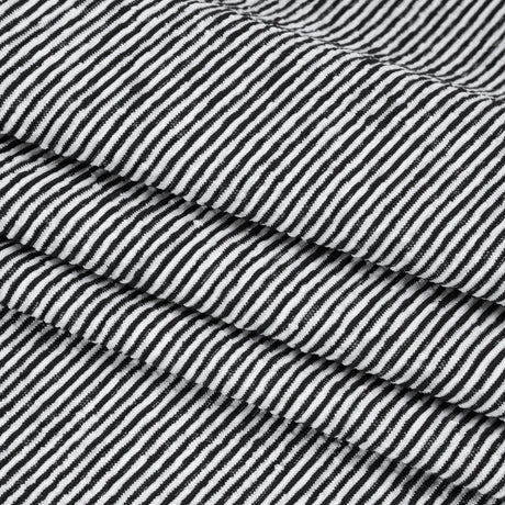 Stretch Knit Jacquard by Mara Hoffman - Black and White Ribbed Candy Stripes - Designer Deadstock