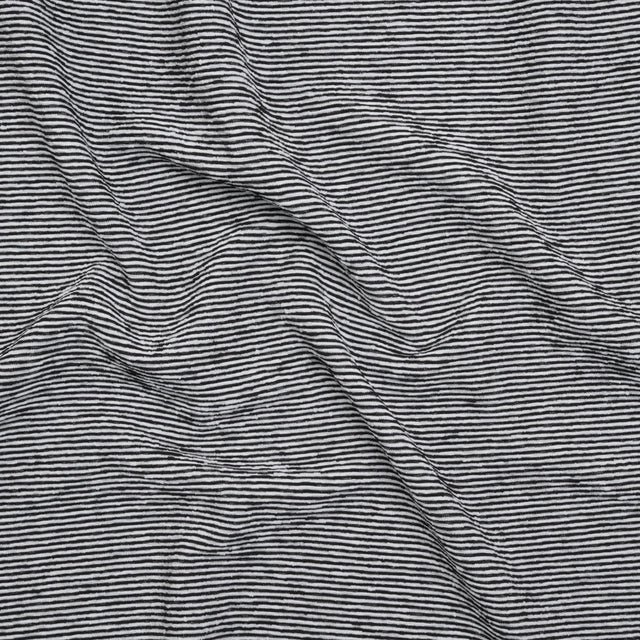 Stretch Knit Jacquard by Mara Hoffman - Black and White Ribbed Candy Stripes - Designer Deadstock