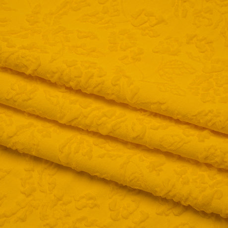 Textured Stretch Knit Jacquard by Mara Hoffman - Yellow Floral - Designer Deadstock