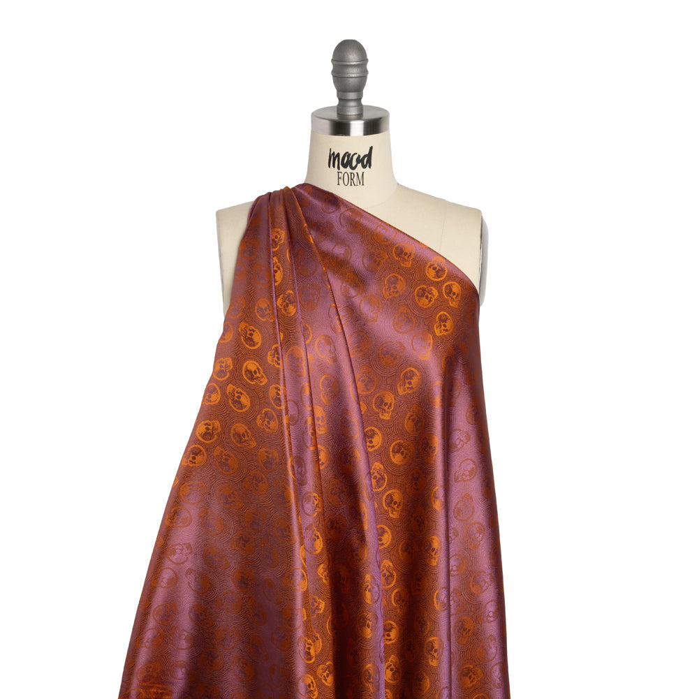 Skulls Jacquard Lining - Orange and Lavender Bi-Color - Thalia Collection