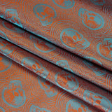 Skulls Jacquard Lining - Aqua and Orange Bi-Color - Thalia Collection