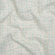 Metallic Polyester Tweed - Gold, White and Seafoam Plaid - Deadstock