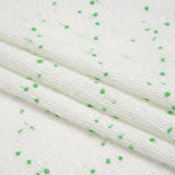 Polyester Pom Pom Tweed with Baby Sequins - White and Kelly Green - Deadstock