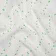 Polyester Pom Pom Tweed with Baby Sequins - White and Kelly Green - Deadstock