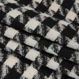 Acrylic Boucle Tweed - Black and Cream Houndstooth - Deadstock