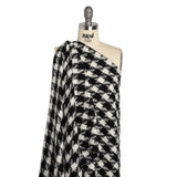 Acrylic Boucle Tweed - Black and Cream Houndstooth - Deadstock