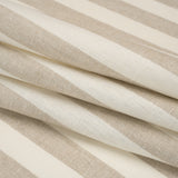 Medium Weight Linen Woven - Natural Beige and Cream Awning Stripes
