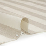 Medium Weight Linen Woven - Natural Beige and Cream Awning Stripes