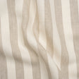 Medium Weight Linen Woven - Natural Beige and Cream Awning Stripes