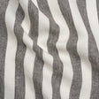Medium Weight Linen Woven - Smoke Gray and Cream Awning Stripes