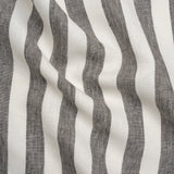 Medium Weight Linen Woven - Smoke Gray and Cream Awning Stripes