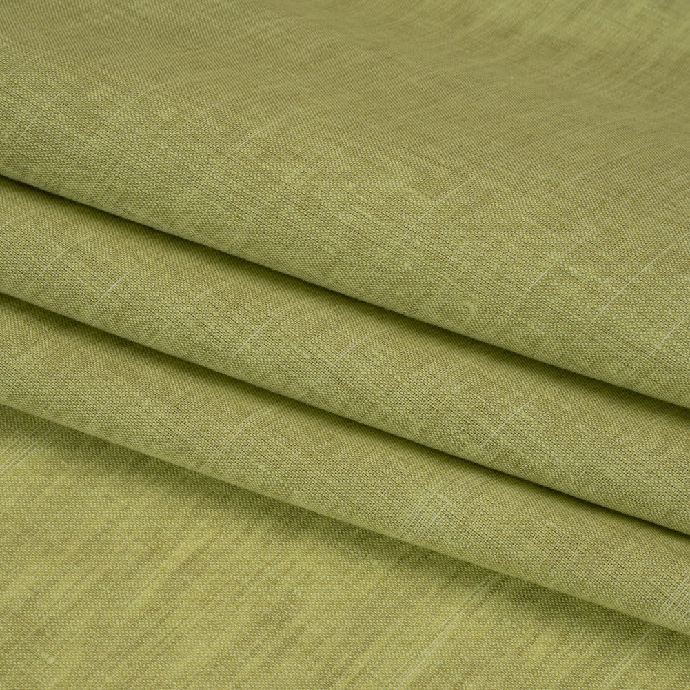 Two-Tone Lightweight Linen Woven - White and Lime Green