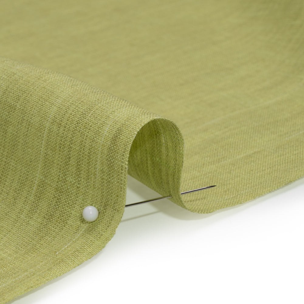 Two-Tone Lightweight Linen Woven - White and Lime Green