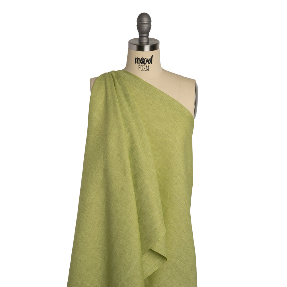 Two-Tone Lightweight Linen Woven - White and Lime Green