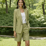 Stretch Linen Woven - Green Apple - Asturias Collection