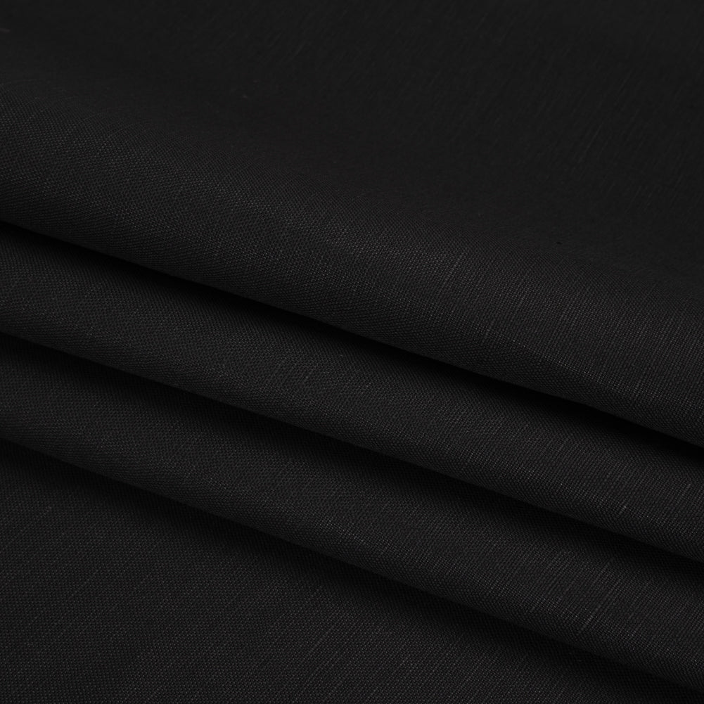 Medium Weight Linen and Cotton Woven - Black