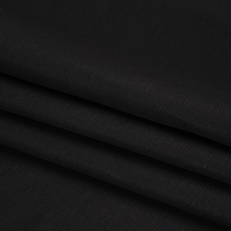 Medium Weight Linen and Cotton Woven - Black