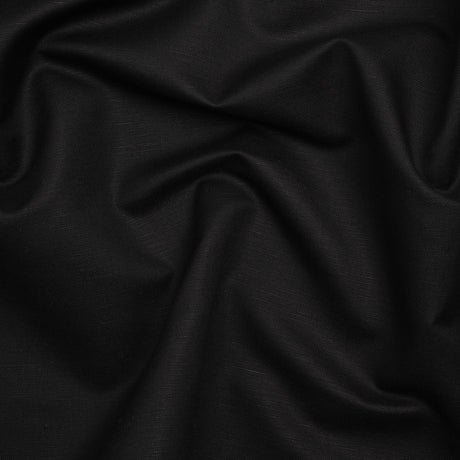 Medium Weight Linen and Cotton Woven - Black