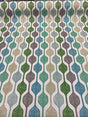 Waverly Handywork Embroidered Spring Blue Green Polyester Cotton Fabric - White Background Blue Green Teal Gray, 55" Width, 9.00" H 4.75" V Repeat (1 Yard)