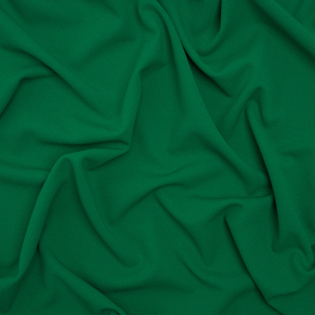 Stretch Polyester Crepe Double Knit - Grass Green - Designer Deadstock