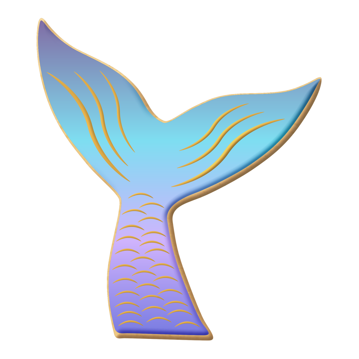 Whale Mermaid Tail Cookie Cutter 3.75" B1017