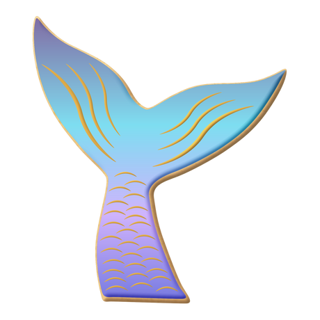 Whale Mermaid Tail Cookie Cutter 3.75" B1017