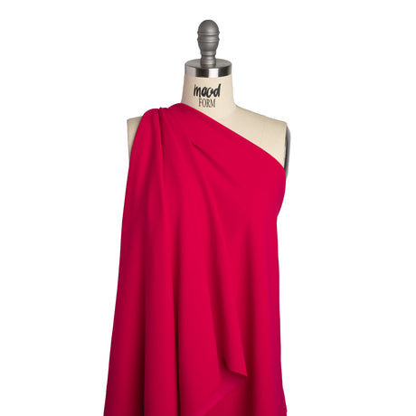 Stretch Polyester Crepe Double Knit - Dragon Fruit Pink - Designer Deadstock