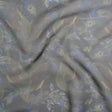 Polyester and Viscose Organza - Blue and Green Peacocks on Black