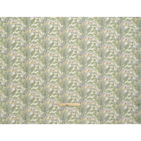 Polyester and Viscose Organza - White and Green Palm Trees