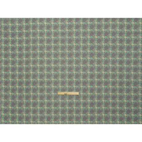 Polyester and Viscose Organza - Green and Teal Tropical Leaf Bunches